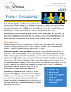 Family Engagement - Youth Advocate Programs, Inc.
