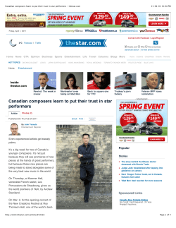 Toronto Star &ndash; The Shaman article