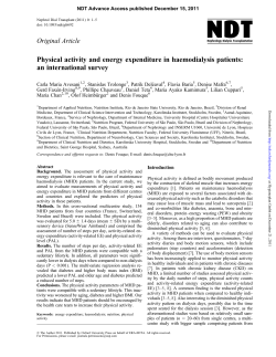 Physical activity and energy expenditure in