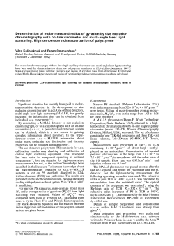 Determination of molar mass and radius of gyration by size