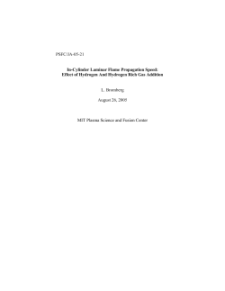 In-Cylinder Laminar Flame Propagation Speed