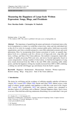 Measuring the Happiness of Large-Scale Written Expression: Songs