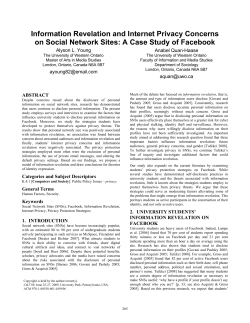 Information Revelation and Internet Privacy Concerns on Social
