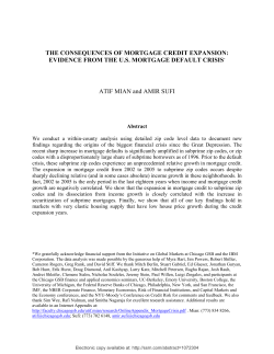 THE CONSEQUENCES OF MORTGAGE CREDIT EXPANSION