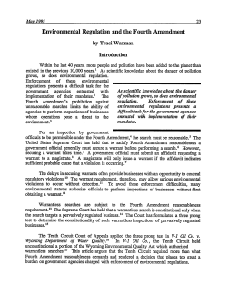 Environmental Regulation and the Fourth Amendment