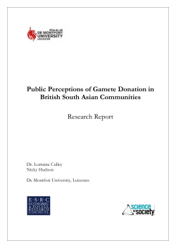 Public Perceptions of Gamete Donation in British South Asian