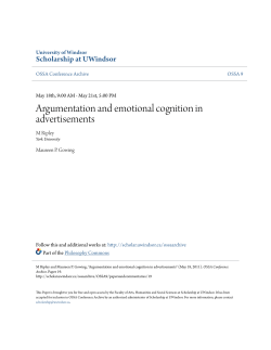 Argumentation and emotional cognition in advertisements