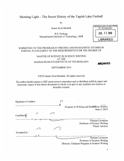 Morning Light - The Secret History of the Tagish Lake Fireball 0