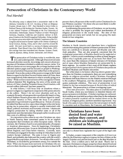 Persecution of Christians in the Contemporary World