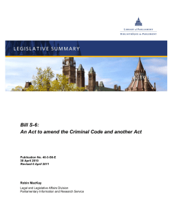 Bill S-6: An Act to amend the Criminal Code and another Act
