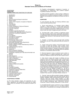 Moog Inc. Standard Terms and Conditions of Purchase