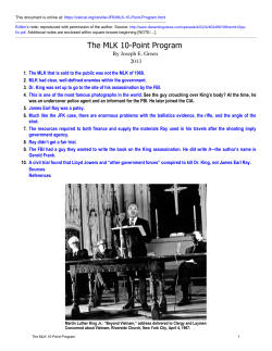 Joseph E. Green: The MLK 10-Point Program, 2013