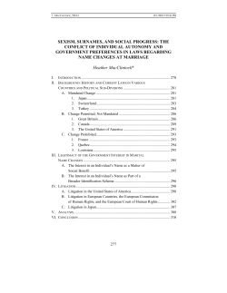 Sexism, Surnames, and Social Progress