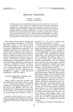 Sojourner Adjustment