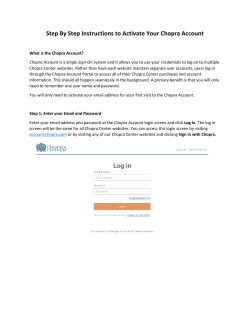 Step By Step Instructions to Activate Your Chopra Account