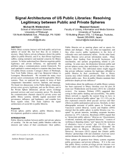 Signal Architectures of US Public Libraries
