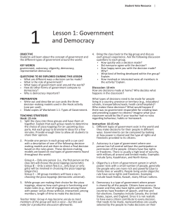 1 Lesson 1: Government and Democracy