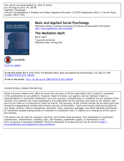 The Mediation Myth - Concordia University
