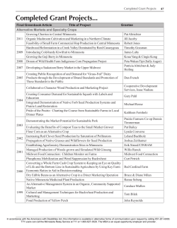 Greenbook 2013 Article - Completed Grant Projects