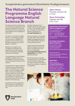 The Natural Science Programme English Language Natural Science