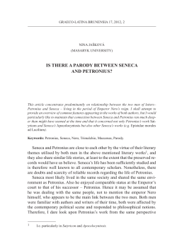 IS THERE A PARODY BETWEEN SENECA AND PETRONIUS?
