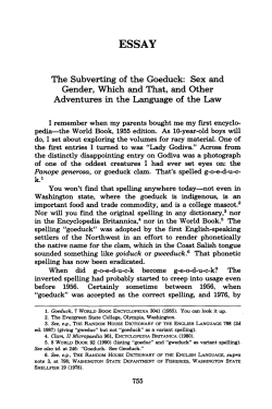 The Subverting of the Goeduck - Seattle University School of Law