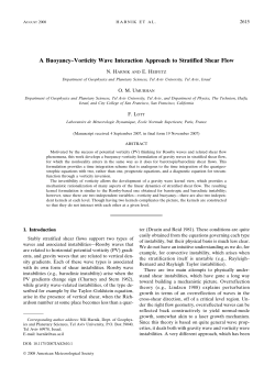 A Buoyancy&ndash;Vorticity Wave Interaction Approach to Stratified Shear
