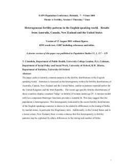 Heterogeneous fertility patterns in the English