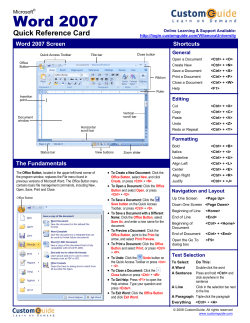 CustomGuide Quick Reference