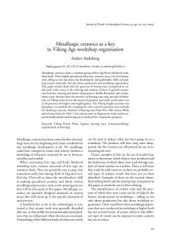 Metallurgic ceramics as a key to Viking Age workshop