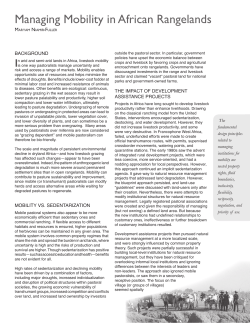 Managing Mobility in African Rangelands