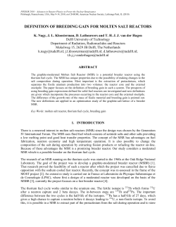 definition of breeding gain for molten salt reactors