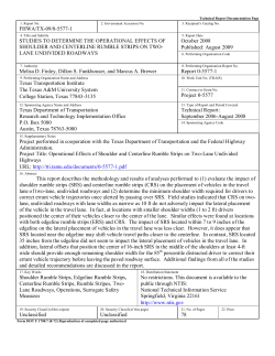 Studies to Determine the Operational Effects of Shoulder and