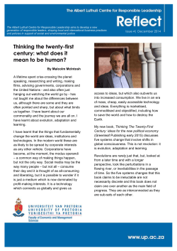 Thinking the twenty-first century: what does it mean to be human?