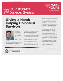 Giving a Hand: Helping Holocaust Survivors