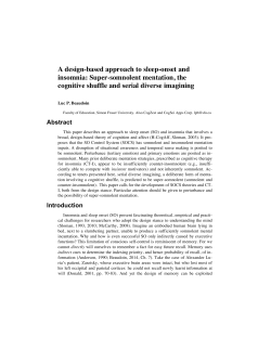 A design-based approach to sleep-onset and insomnia