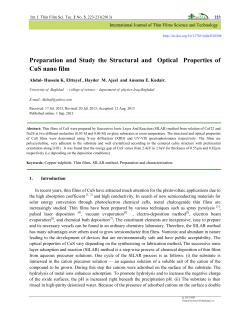 Preparation and Study the Structural and Optical Properties of CuS
