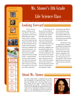 Ms. Stoner`s 8th Grade Life Science Class