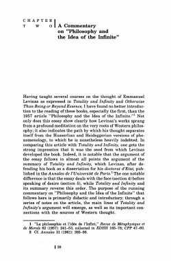 A Commentary on uPhilosophy and the Idea of the Infinite"