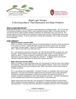 Bright Light Therapy - Department of Family Medicine and