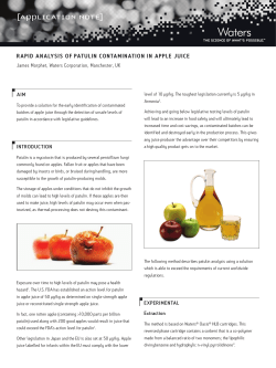 Rapid Analysis of Patulin Contamination in Apple Juice