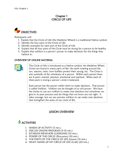Chapter 1 CIRCLE OF LIFE OBJECTIVES LESSON OVERVIEW