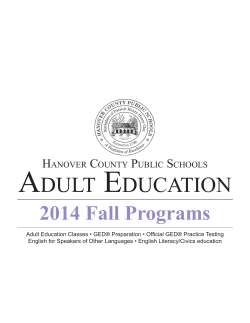 2014 Fall Programs - Hanover County Public Schools