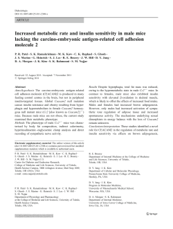 Increased metabolic rate and insulin sensitivity in male mice lacking