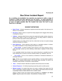 Bus Driver Incident Report