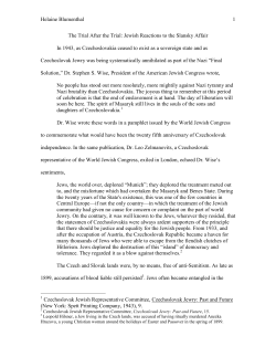 The Trial After the Trial: Jewish Reactions to the Slansky Affair