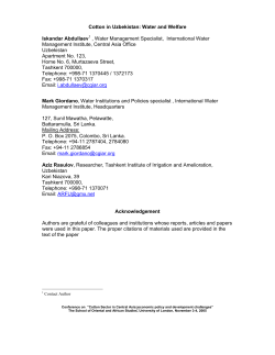 Cotton in Uzbekistan: Water and Welfare