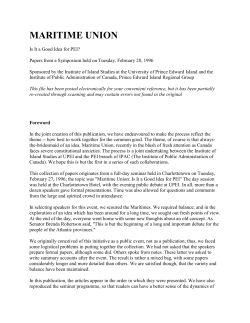 Maritime Union: Is It a Good Idea for PEI?