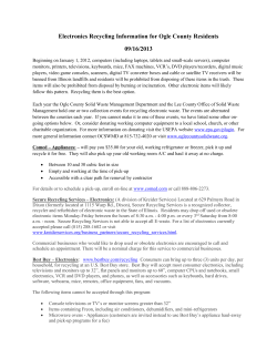 Electronics Recycling Information for Ogle County Residents 09/16