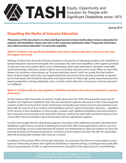 Dispelling the Myths of Inclusive Education